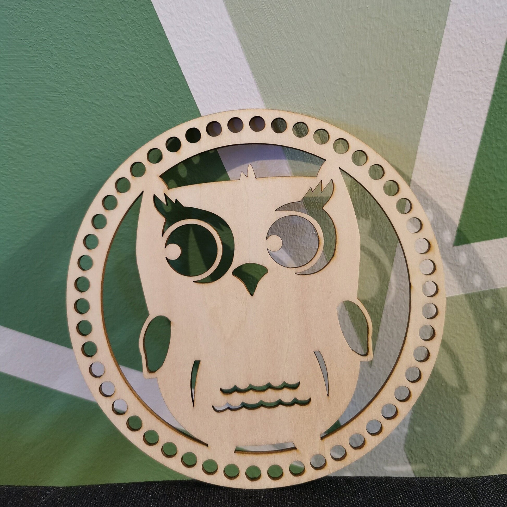 Base en bois pré-percer sculpter Hibou pour création crochet