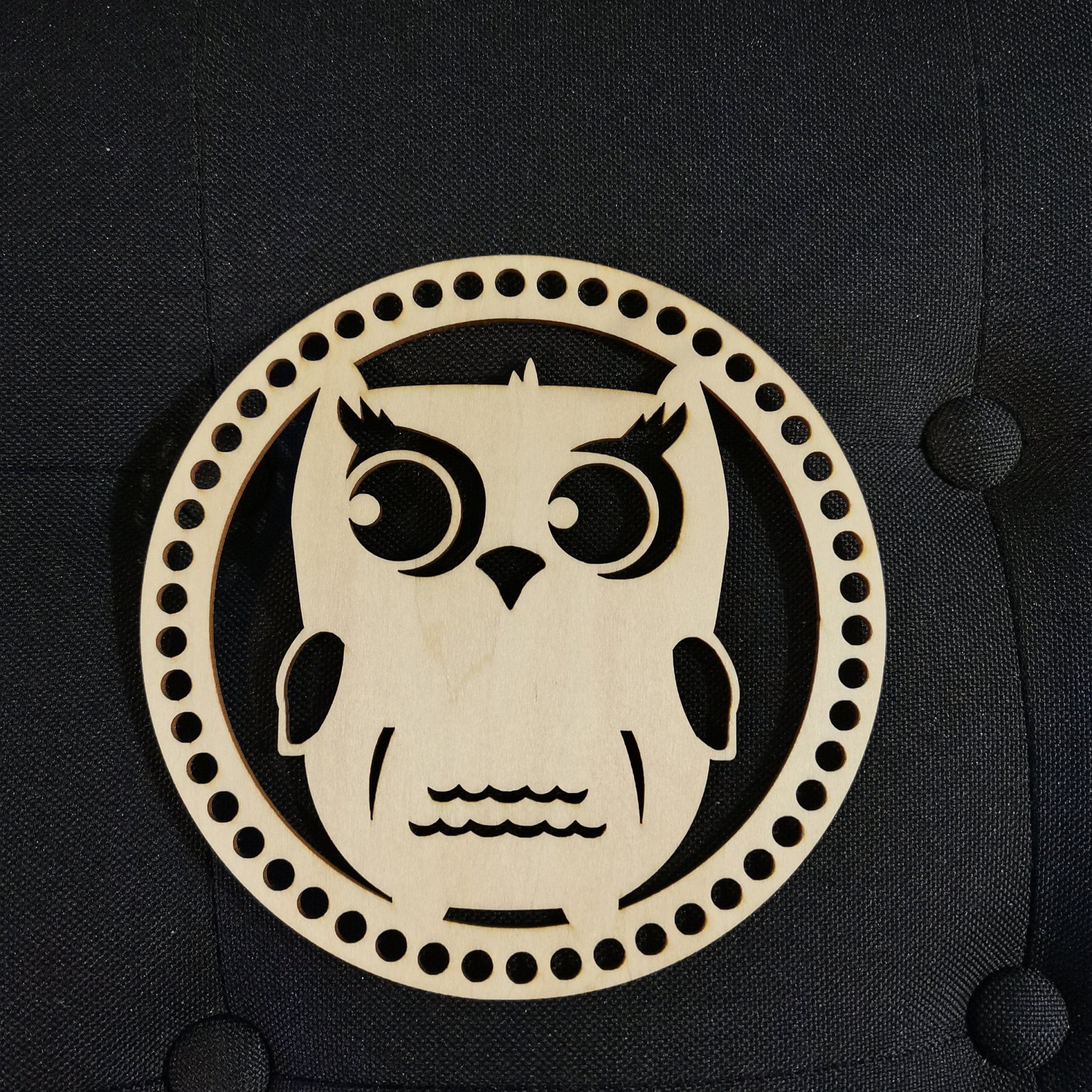Base en bois pré-percer sculpter Hibou pour création crochet