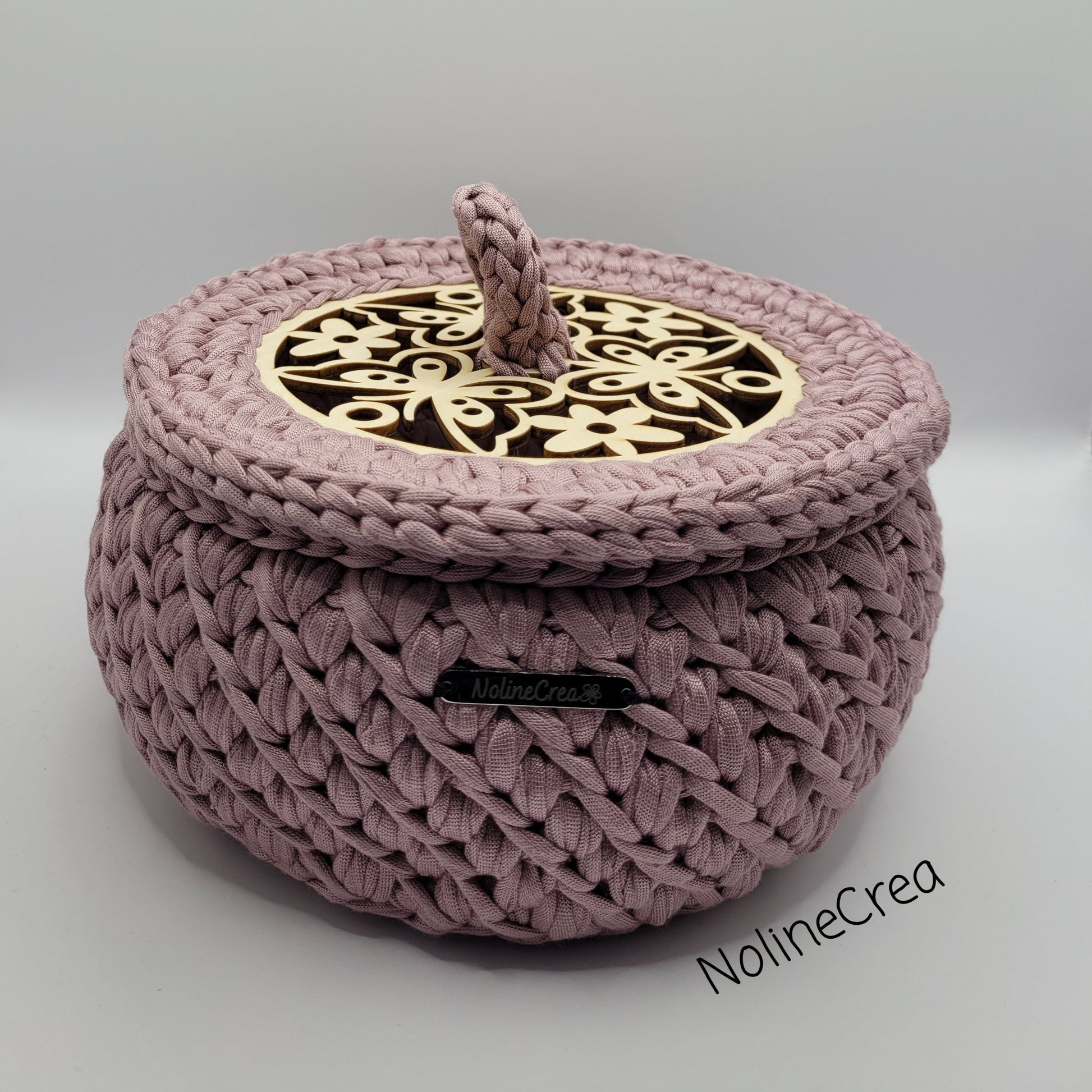 Panier rose poudrée, bonbonnière rose
