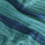 plaid bébé au crochet, bicolore bleue t vert