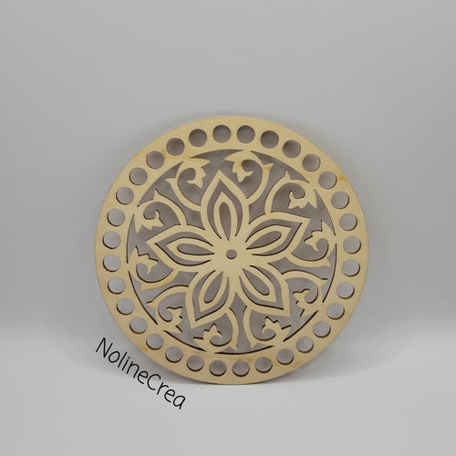 base en bois sculpté fleur