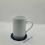 dessous de tasse ou verre base rond  bleu noir