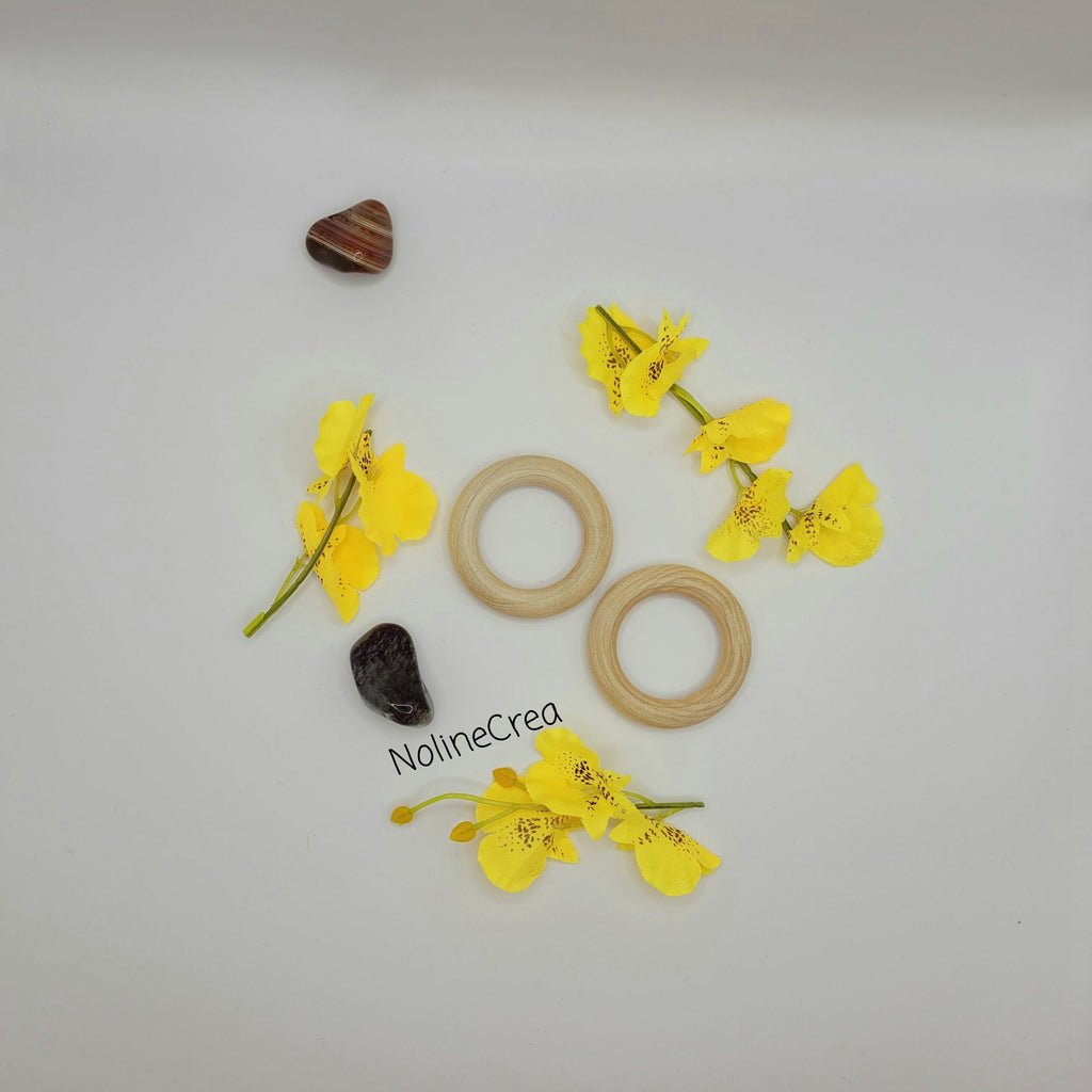 lot de deux anneaux en bois pour création diverse DIY