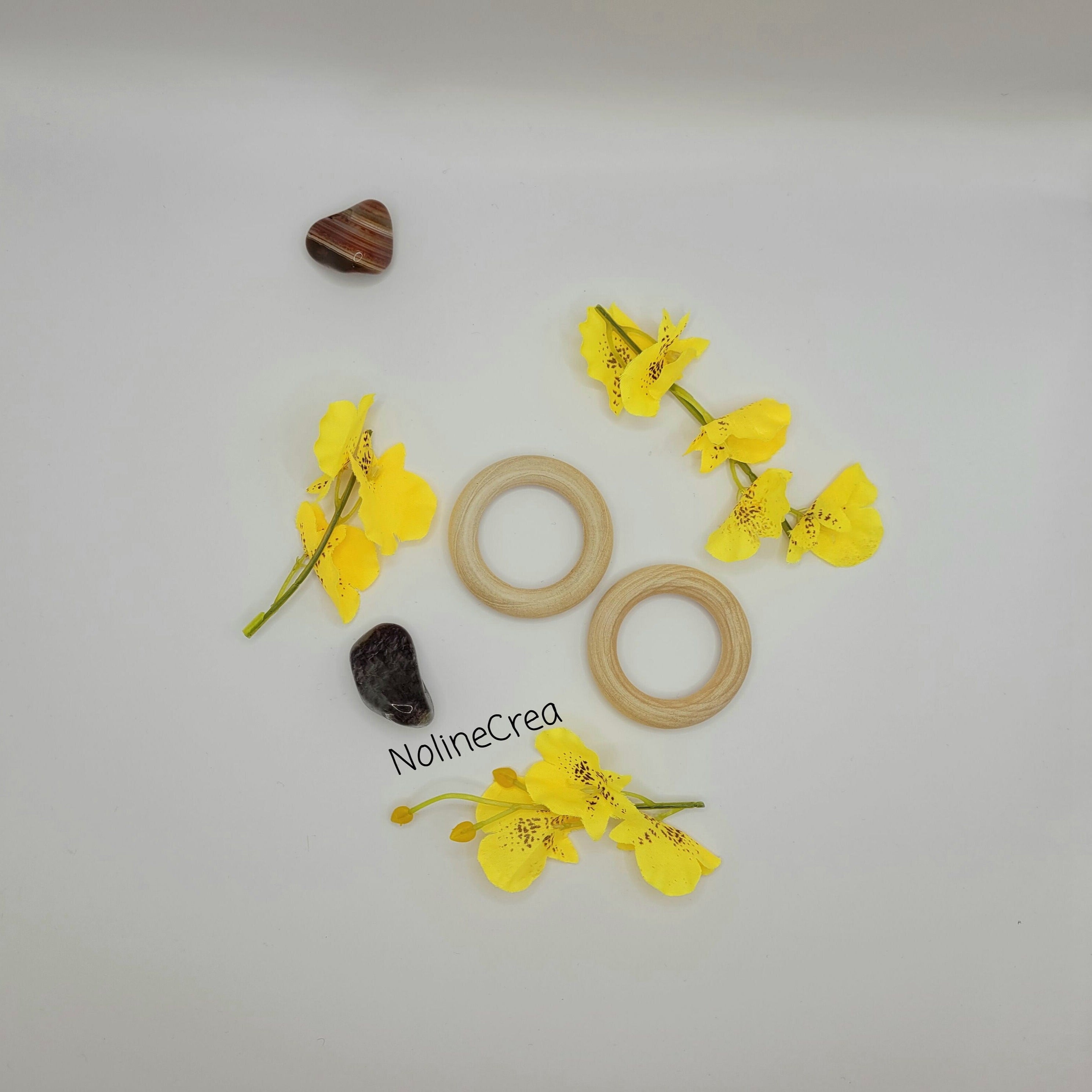 lot de deux anneaux en bois pour création diverse DIY