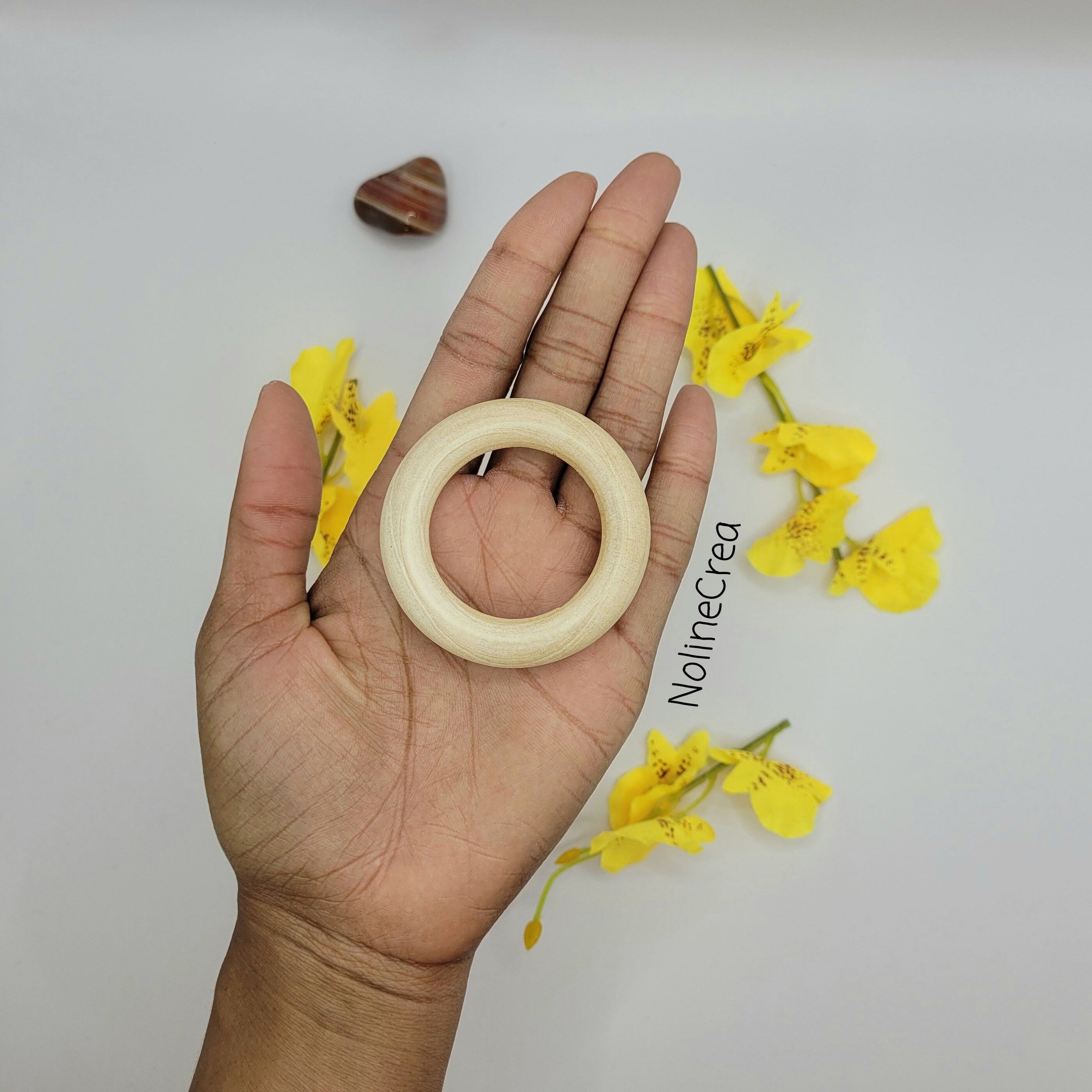 lot de deux anneaux en bois pour création diverse DIY