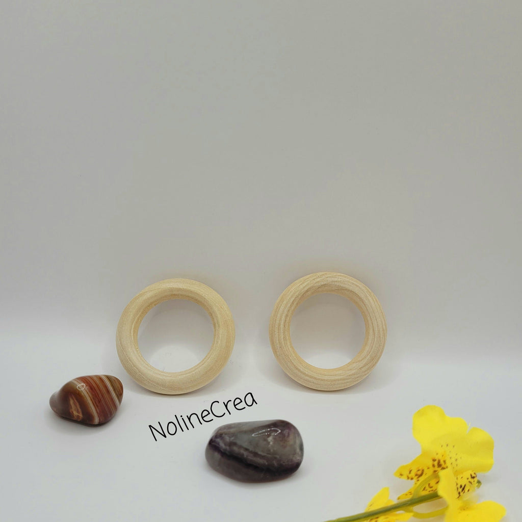 lot de deux anneaux en bois pour création diverse DIY