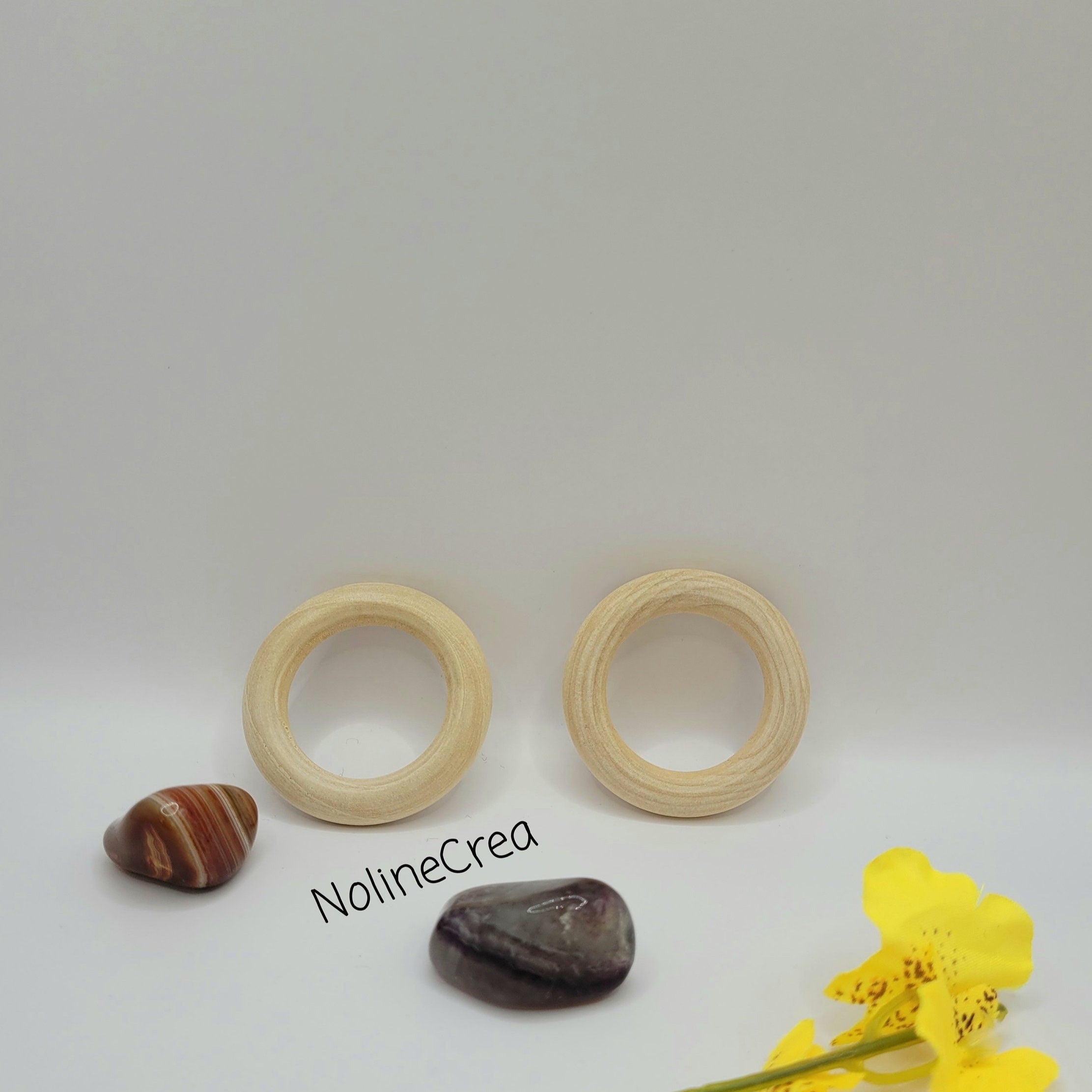 lot de deux anneaux en bois pour création diverse DIY
