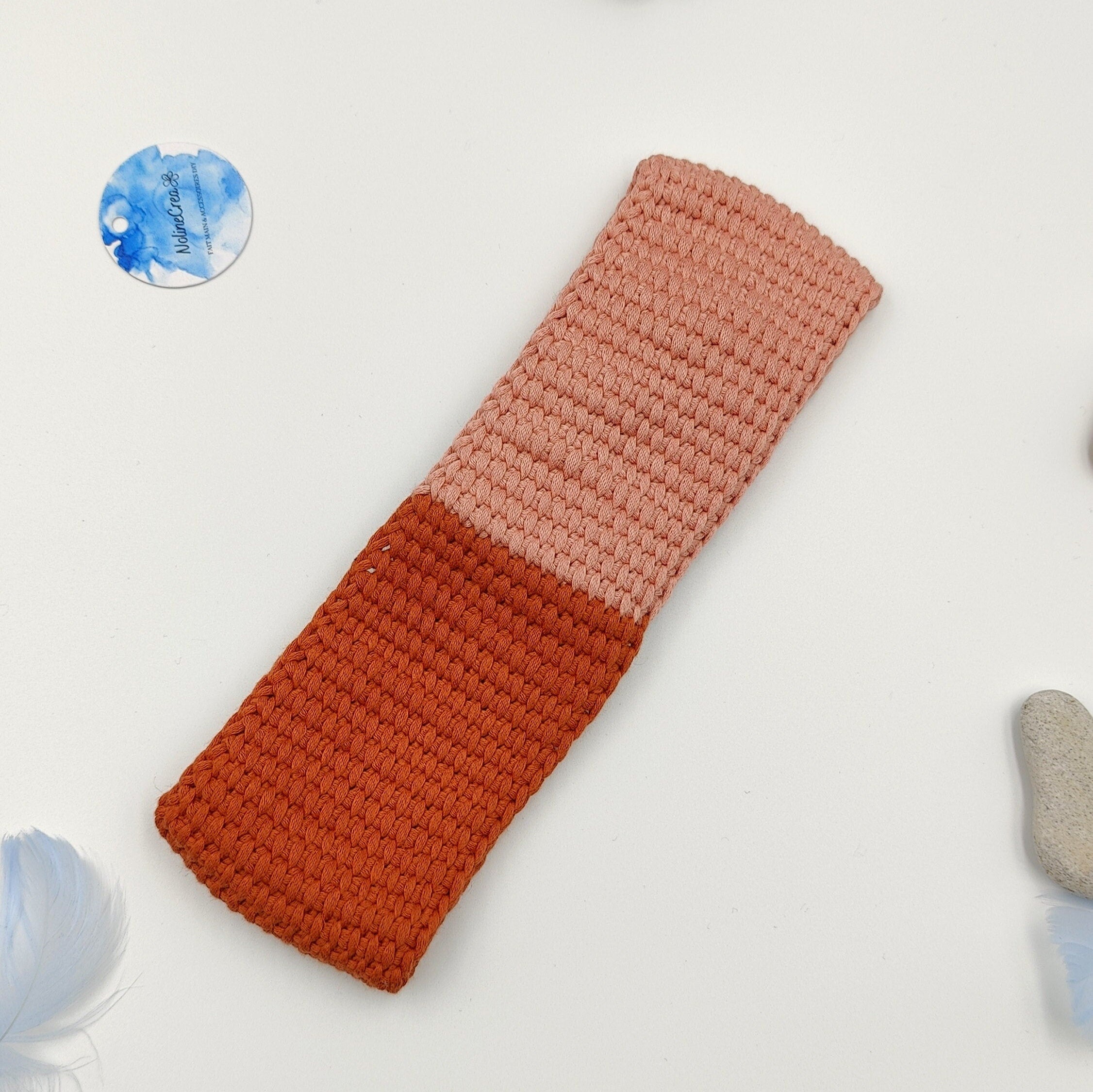 bandeau de cheveux bicolore orange et rose