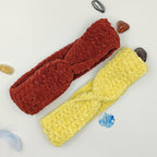Bandeau de tête fait main au crochet jaune ou rouge scintillant