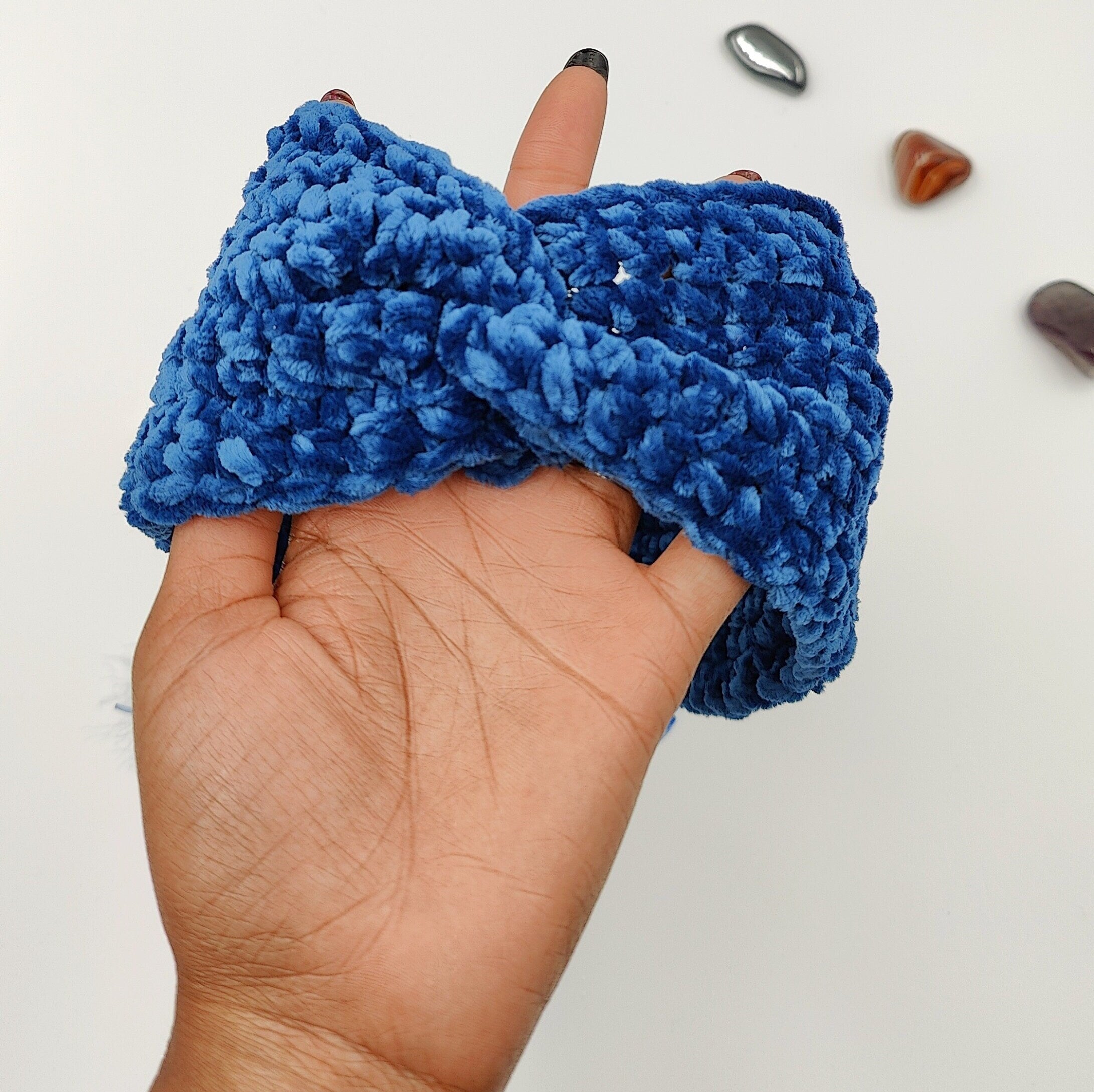 bandeau de tête au crochet effet velour