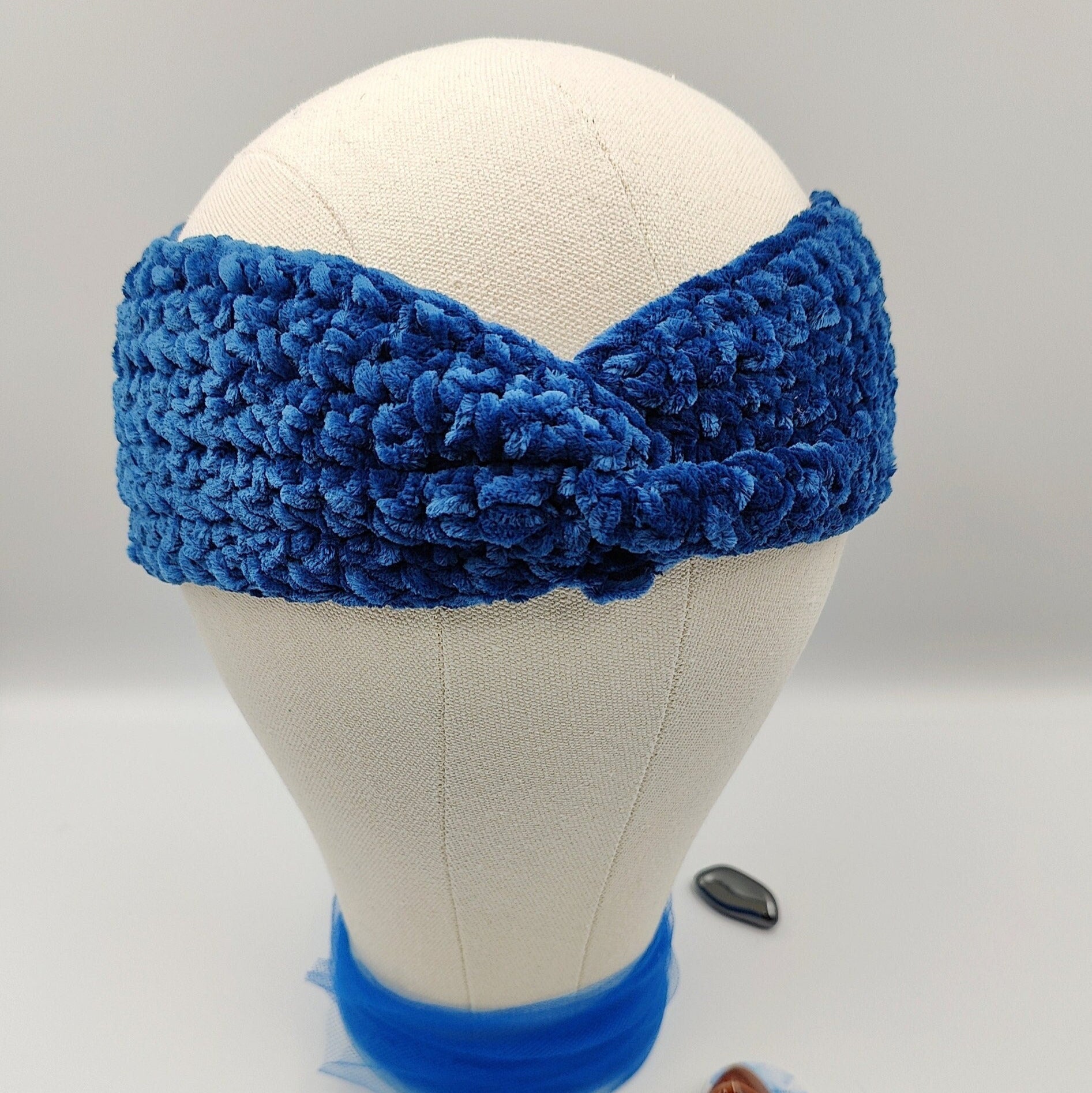 bandeau de tête au crochet effet velour