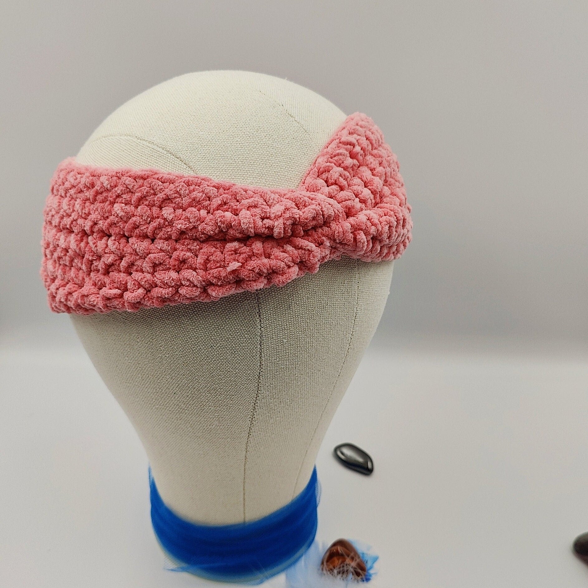 bandeau de tête au crochet effet velour