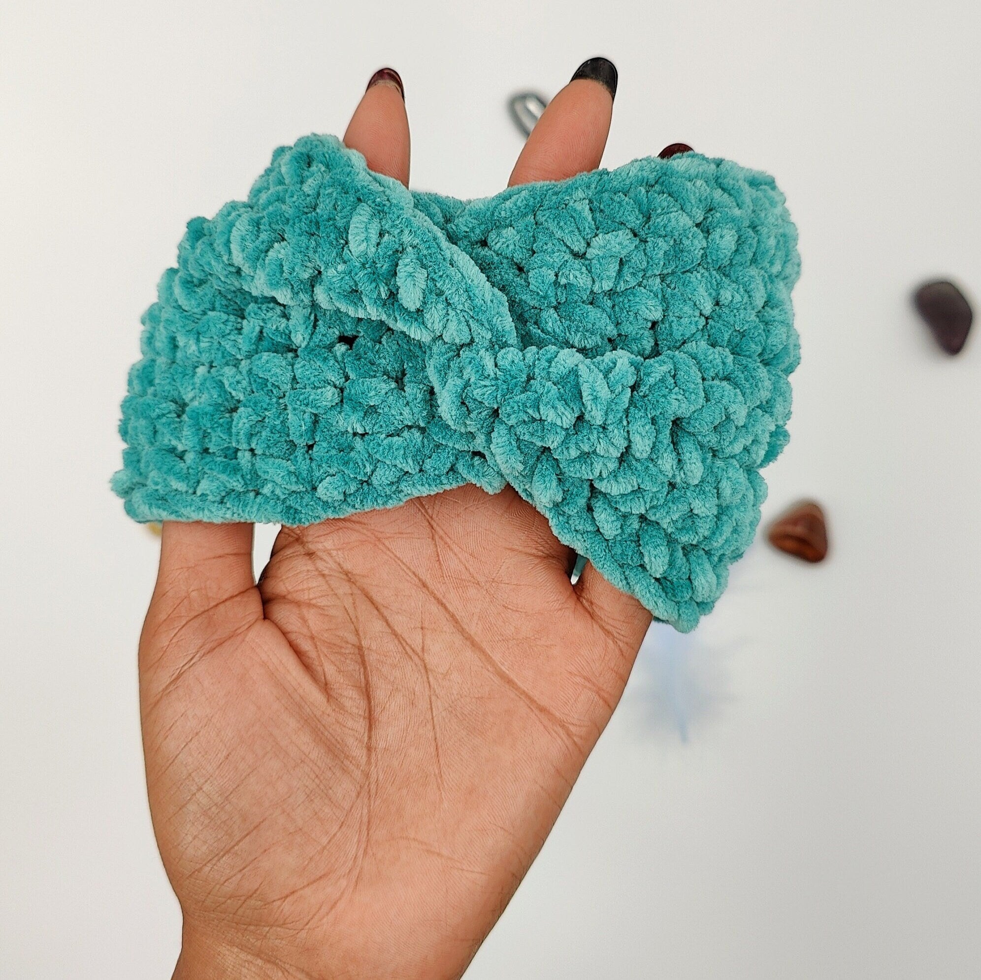 bandeau de tête au crochet effet velour
