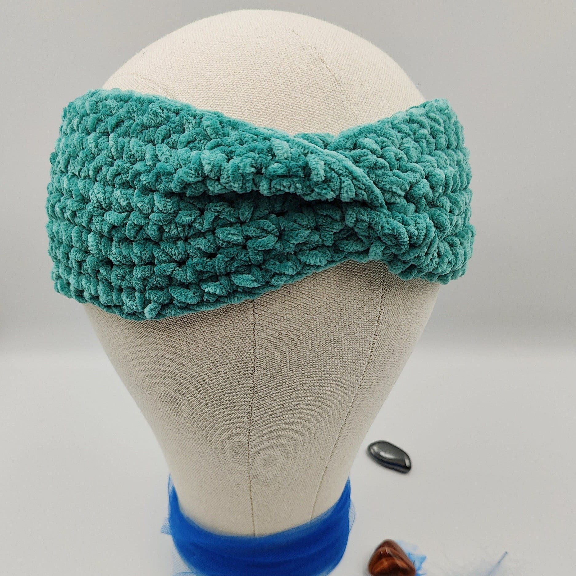 bandeau de tête au crochet effet velour