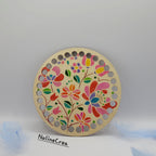 base en bois ronde pré-percer customiser mandala fleurs pour création crochet
