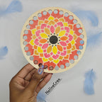 base en bois ronde pré-percer customiser mandala pour création crochet