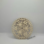 base en bois sculpté fleurs et papillons, pour création crochet