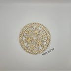 base en bois sculpté fleurs et papillons, pour création crochet

