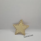 base en bois étoile 10cm pré percé motif pour création crochet