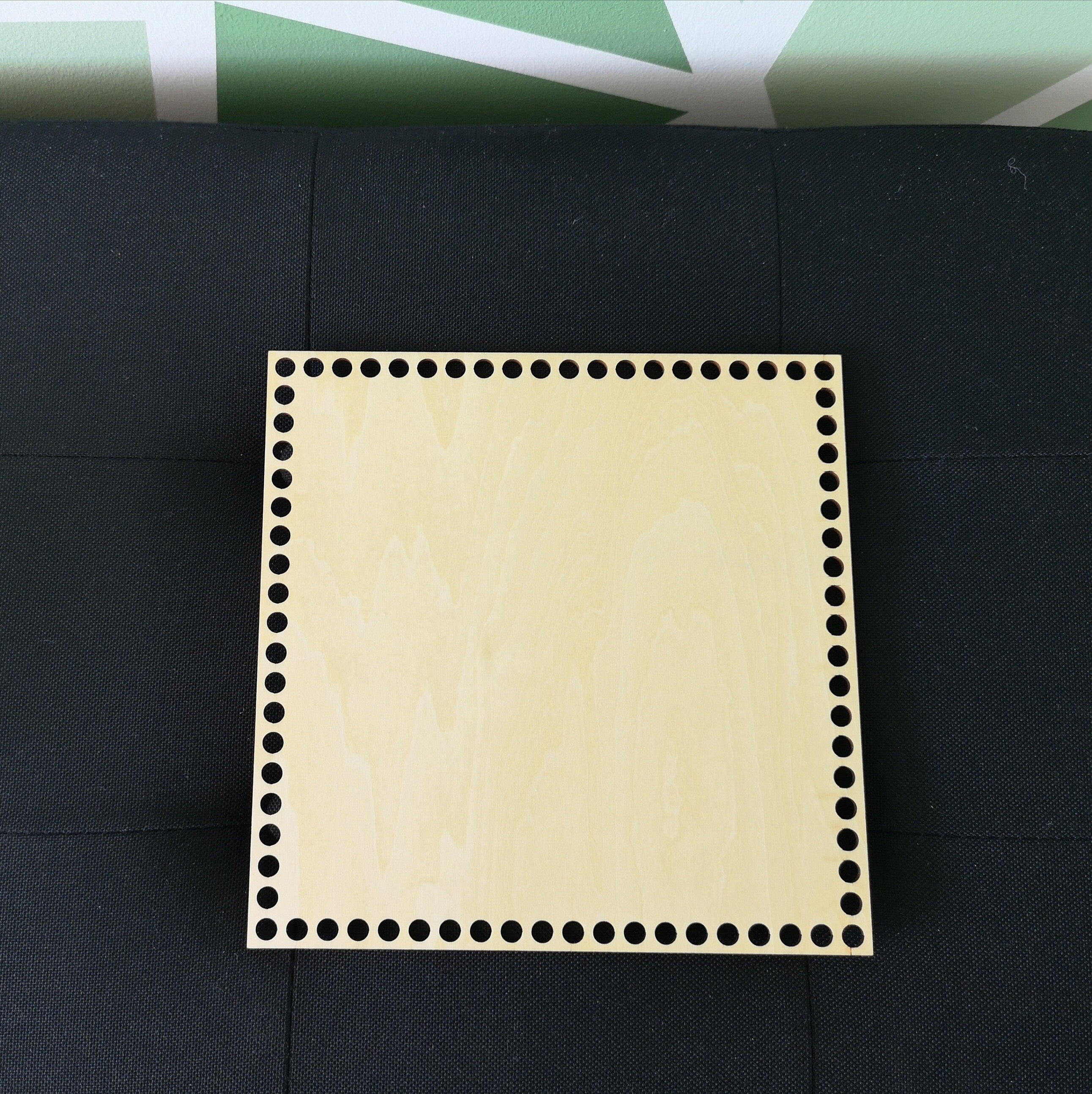 Base en bois pour création au crochet
