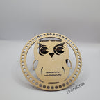 Base en  bois pré-percer sculpter Hibou pour création crochet