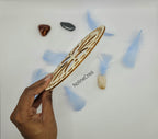 Base ronde en bois 15 cm motif grande rosace pour création crochet