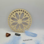 Base ronde en bois 15 cm motif grande rosace pour création crochet
