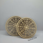 Base ronde en bois 15 ou 20 cm motif papillons pour création crochet