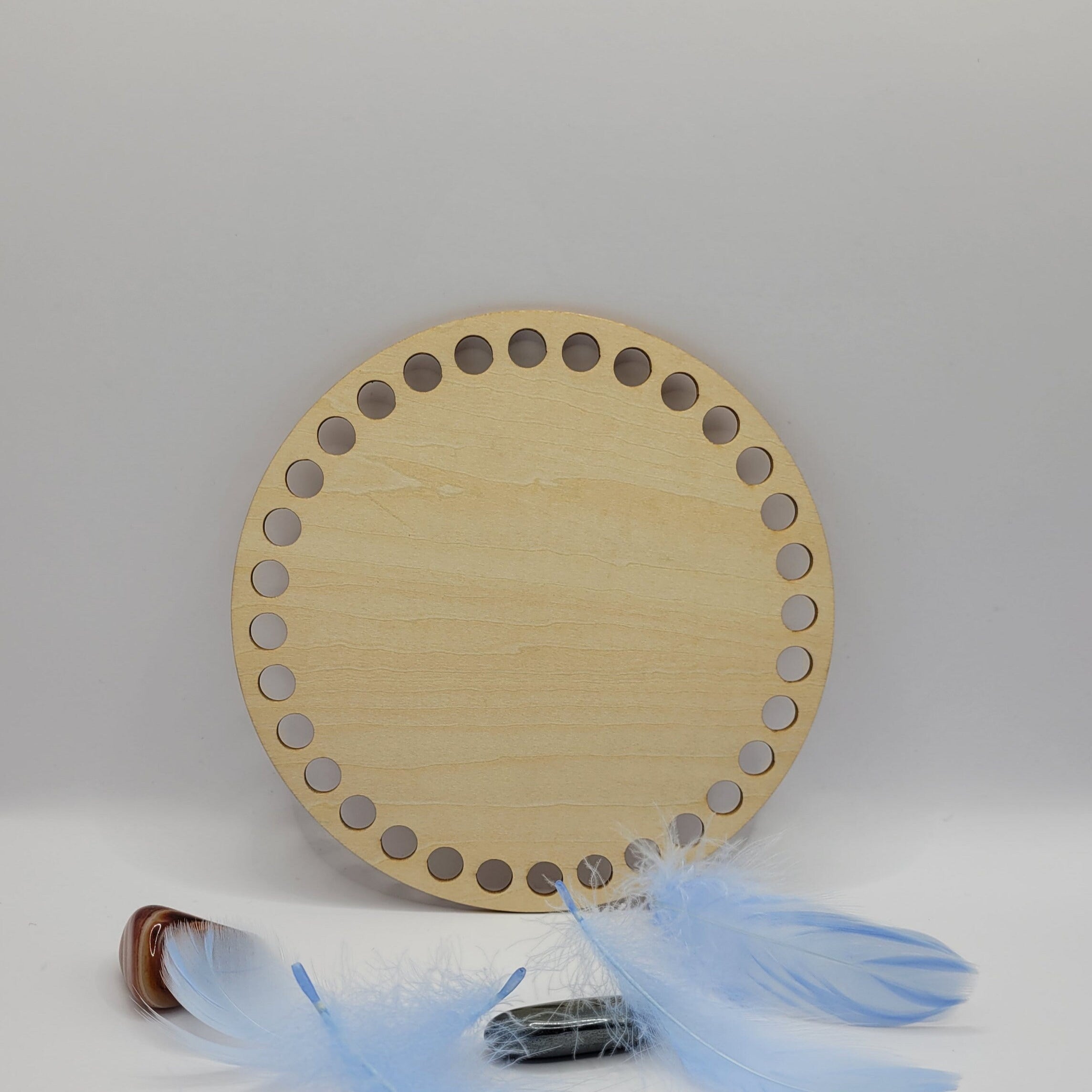 base en bois ronde pré-percer pour crochet