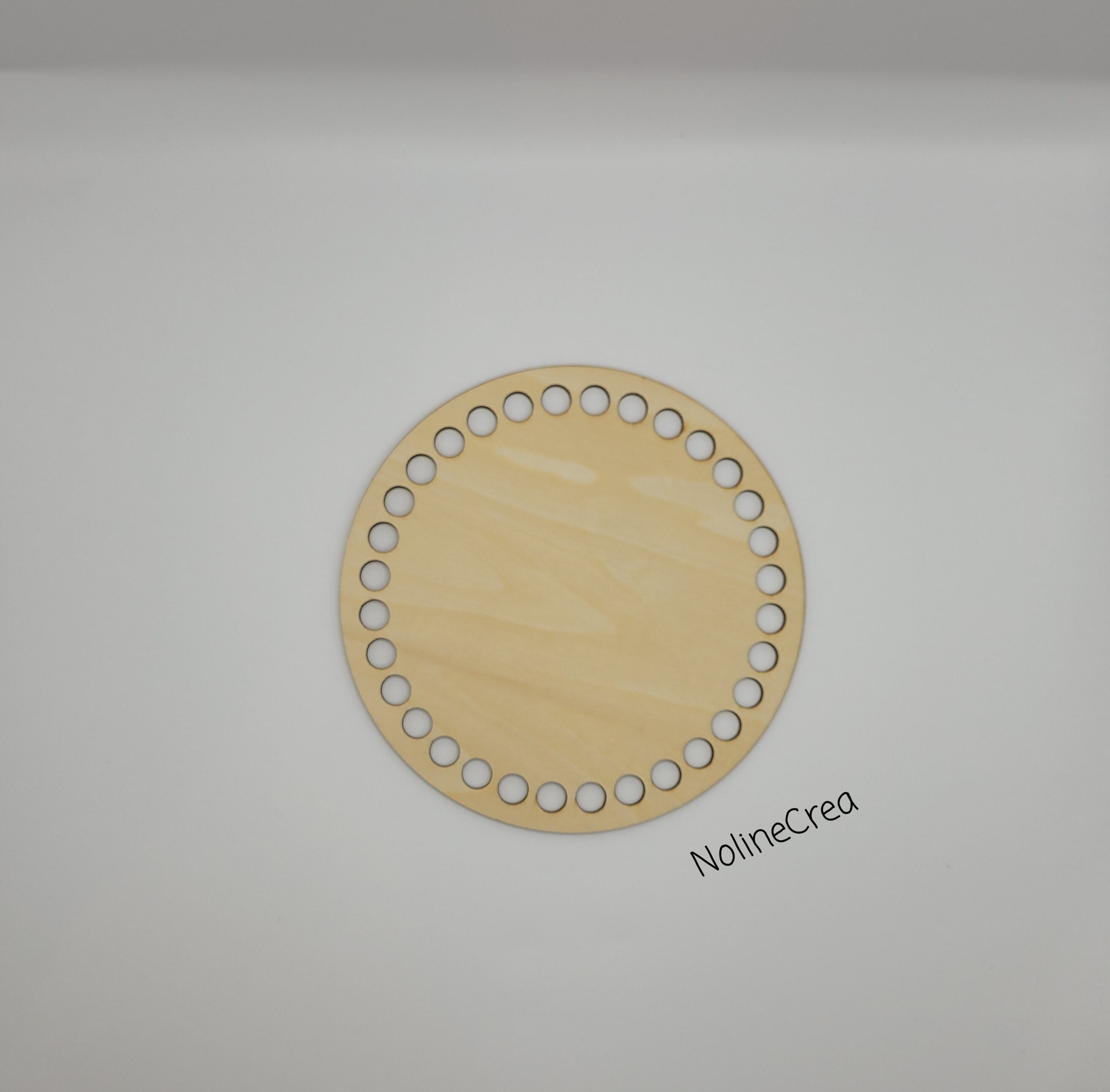 base en bois ronde pré-percer pour crochet
