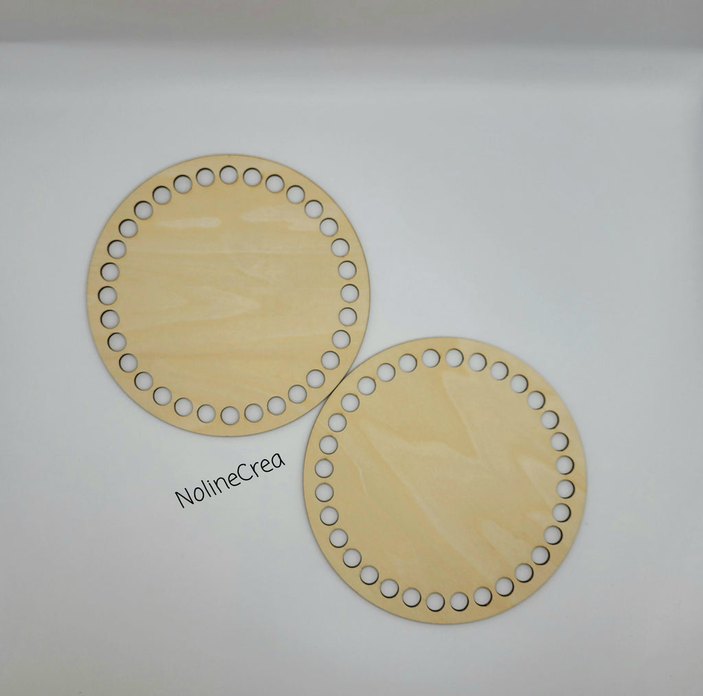 base en bois ronde pré-percer pour crochet