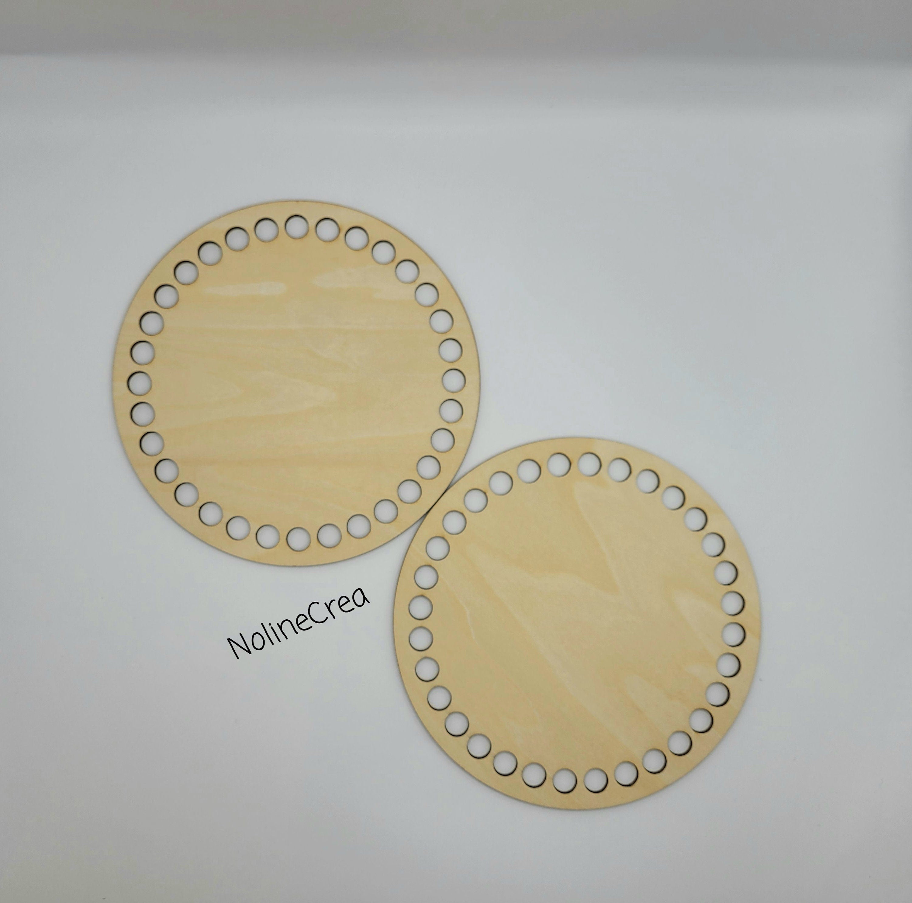 base en bois ronde pré-percer pour crochet