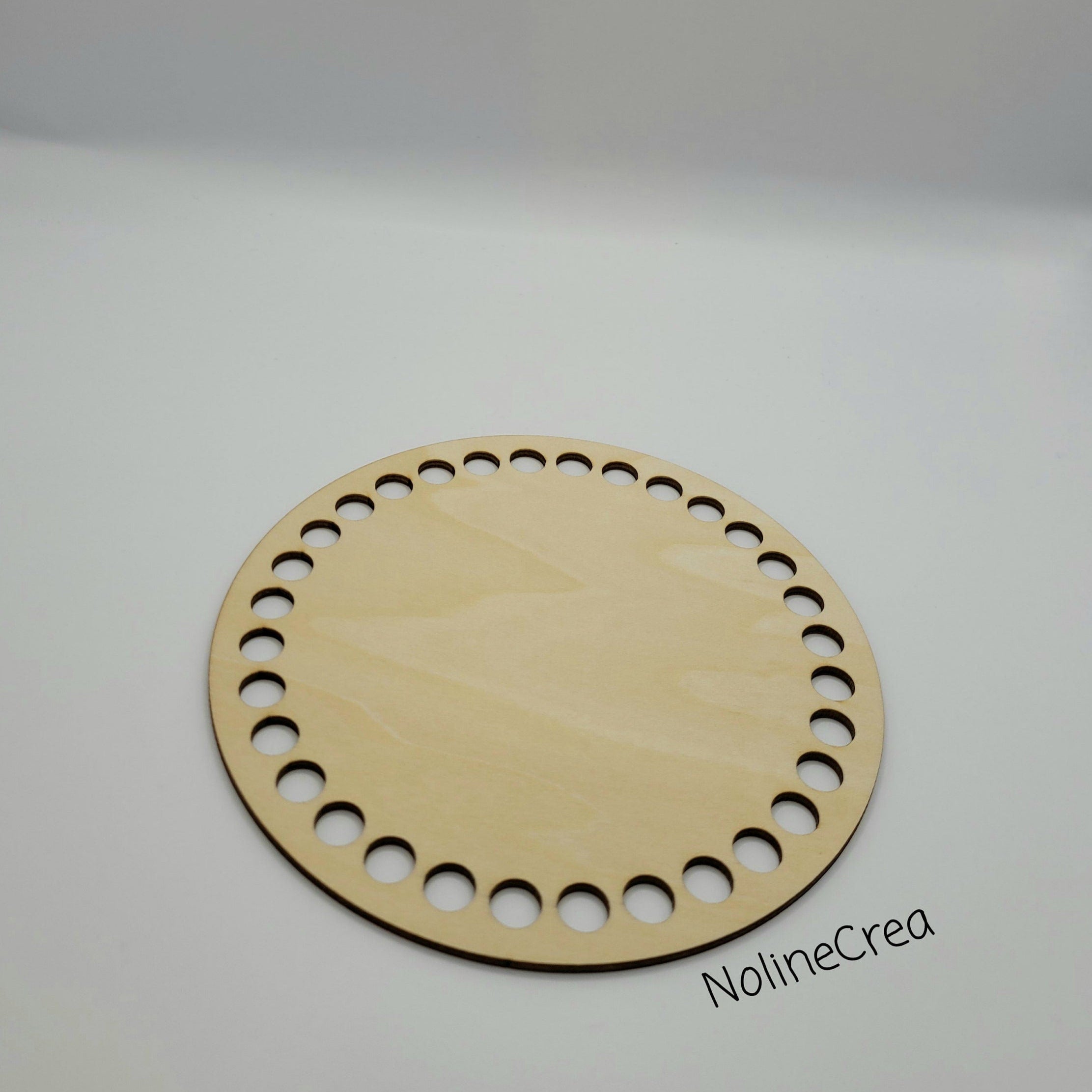 base en bois ronde pré-percer pour crochet