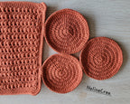 centre de table orange fais main au crochet