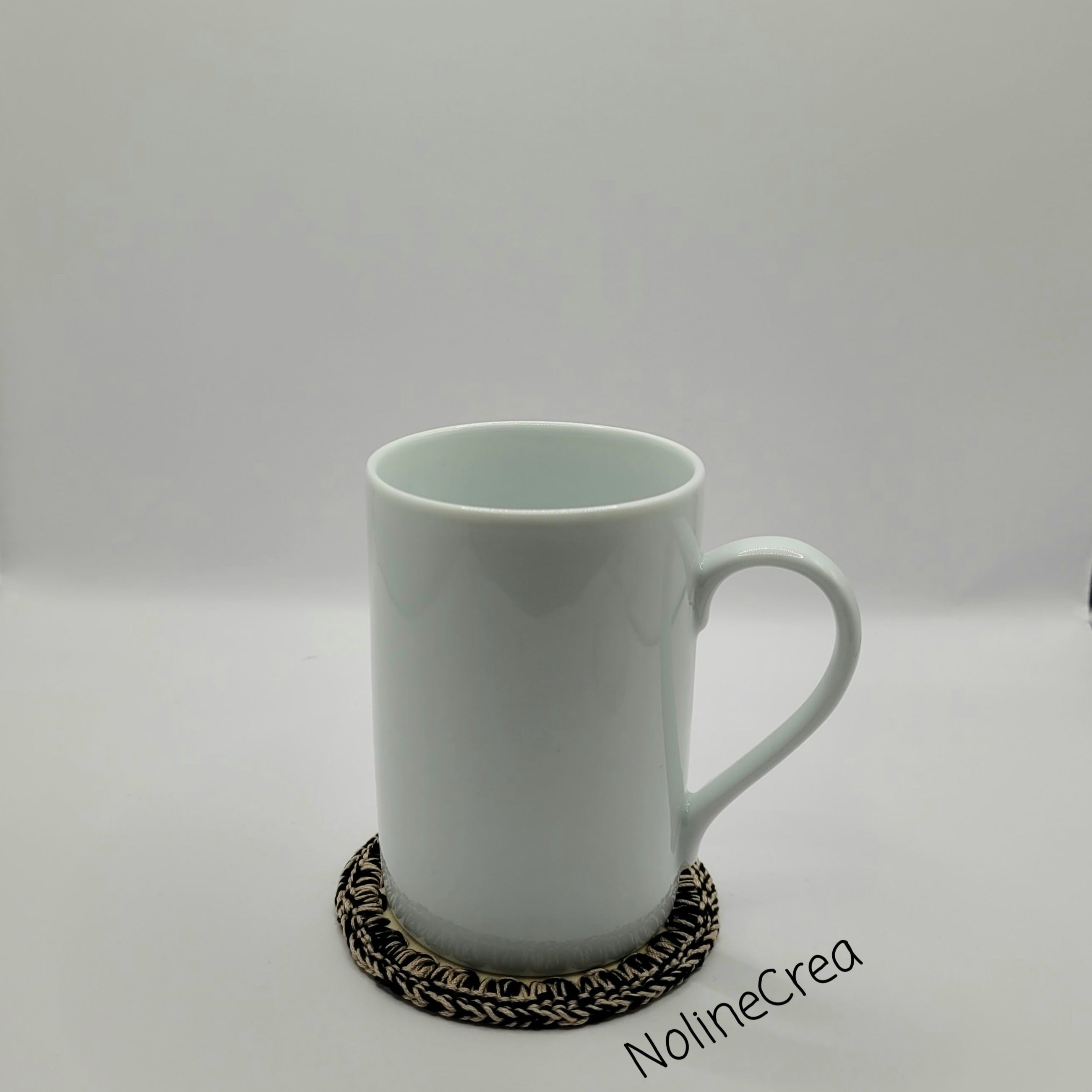 dessous de tasse ou verre base rond marron beige