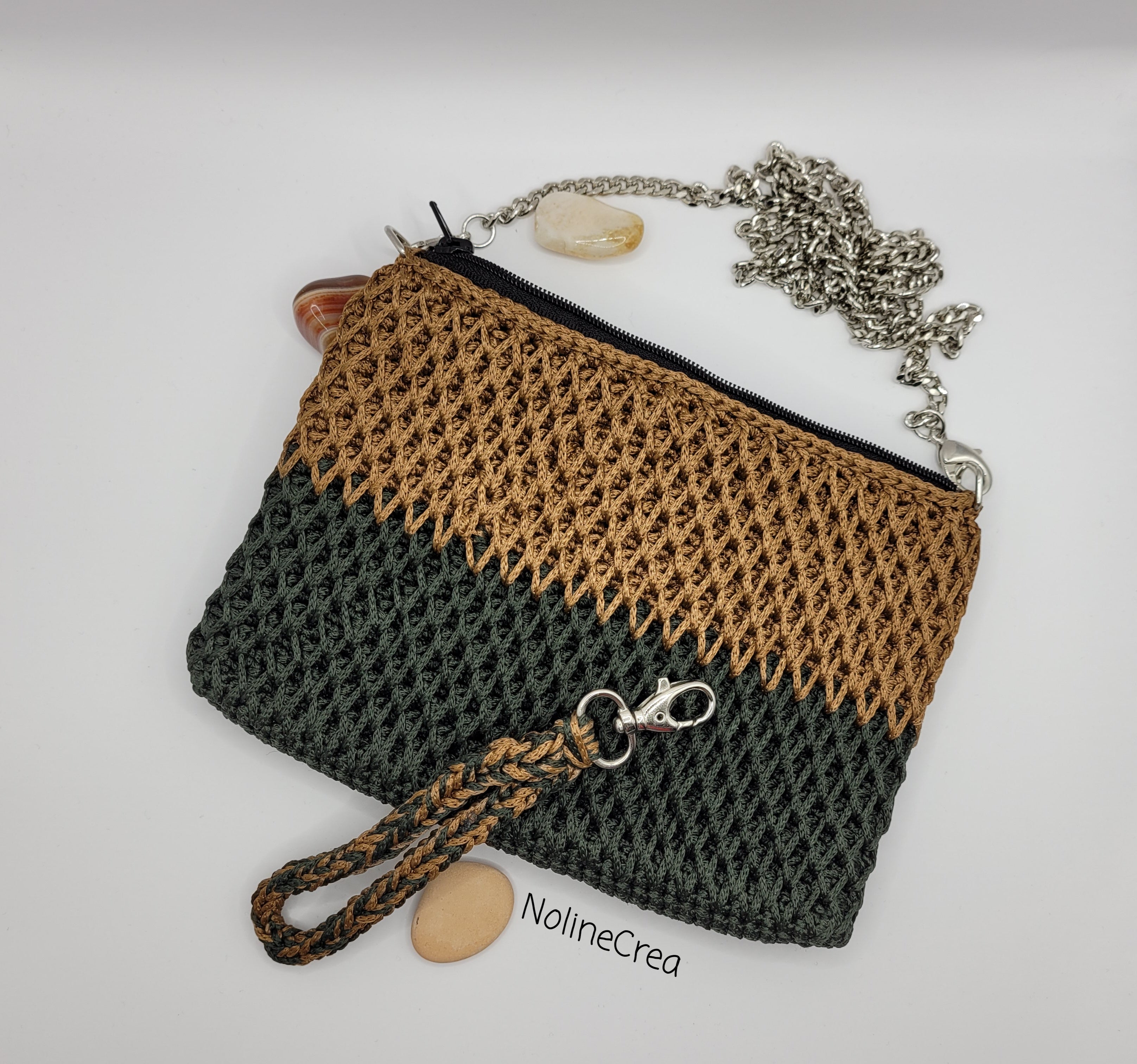 pochette bicolore jaune vert