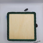Panier au crochet base en bois carrée customiser dessin mandala