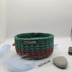 Panier de rangement crochet vert et marrons