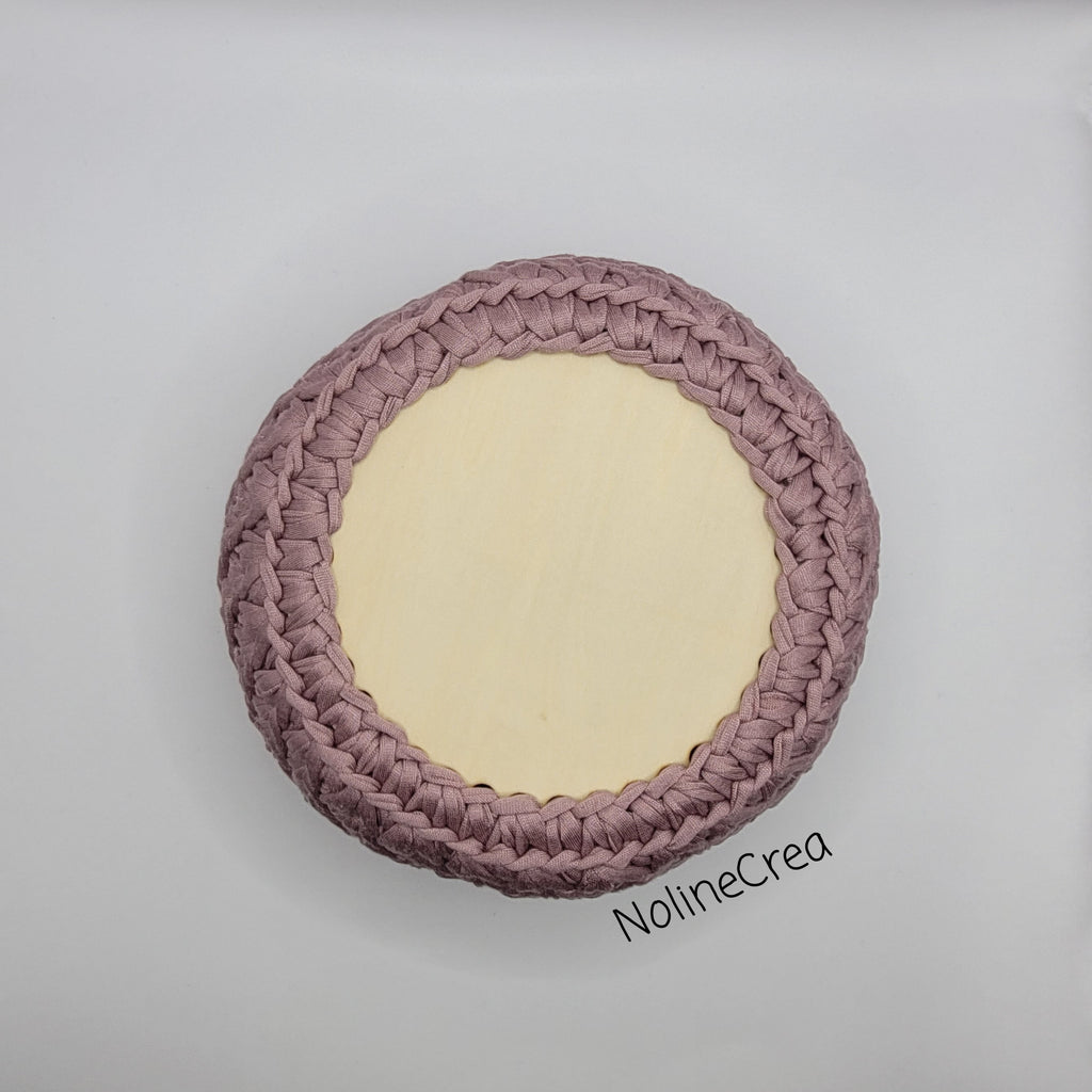 Panier rose poudrée, bonbonnière rose