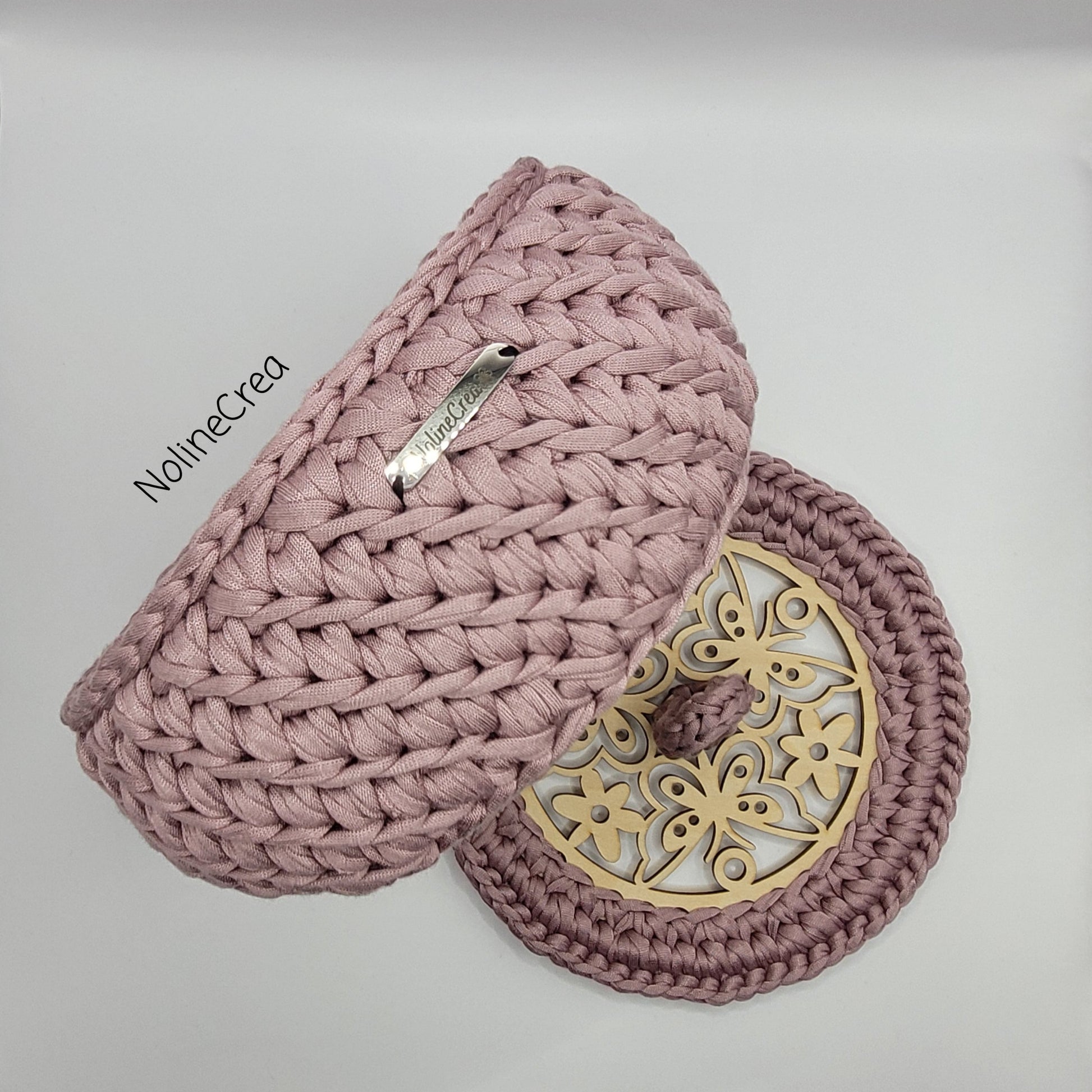 Panier rose poudrée, bonbonnière rose