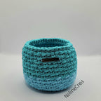 Petit panier au crochet nuances de bleu