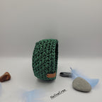petit vide poche vert fait au crochet
