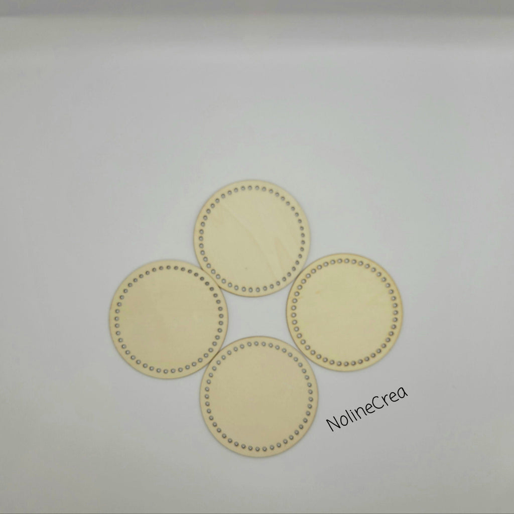 Lot de petites bases 8cm en bois pour création au crochet