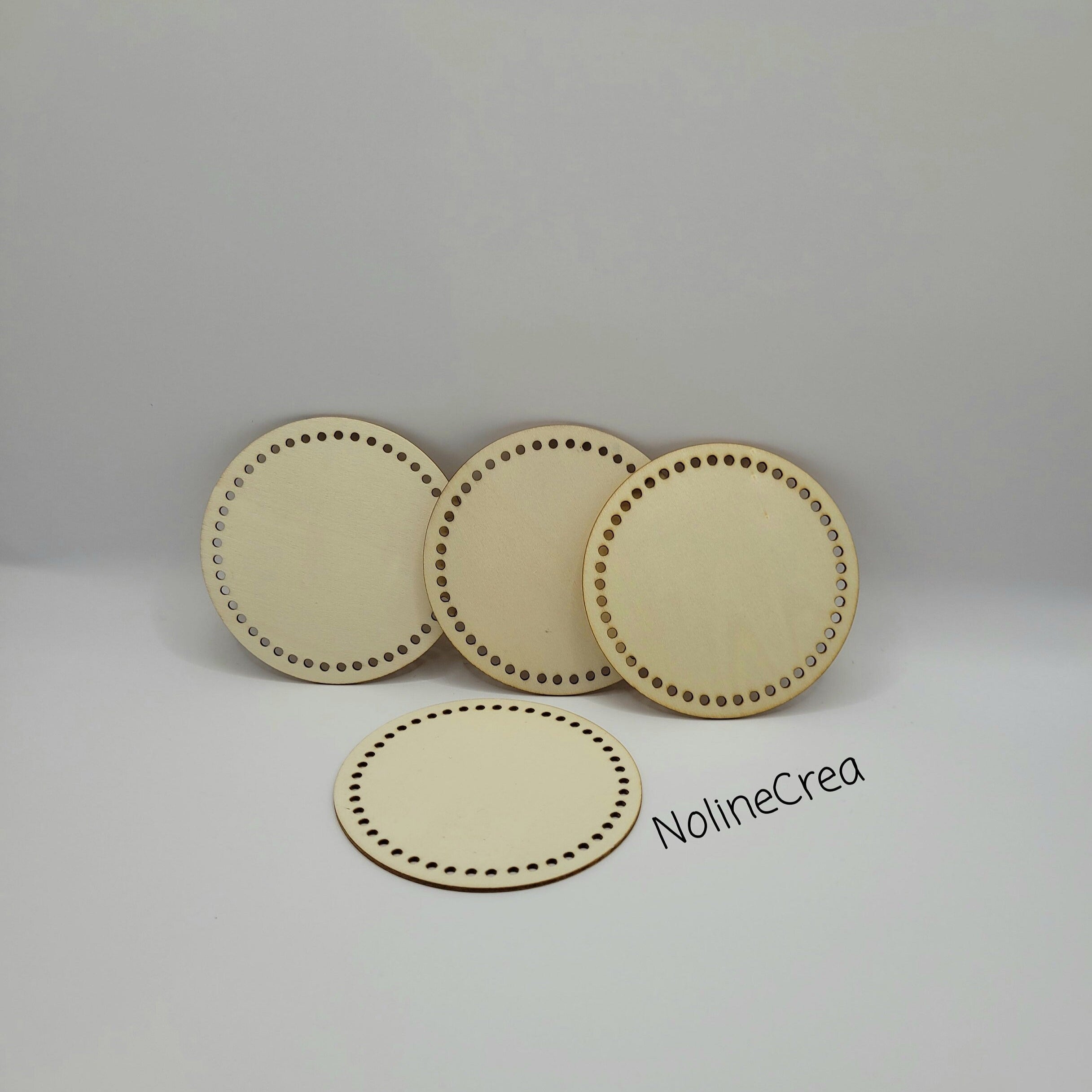 Lot de petites bases 8cm en bois pour création au crochet
