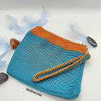Petite pochette soirée fait au crochet avec bandoulière porté poignet