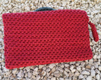Petite pochette soirée fait au crochet rouge 