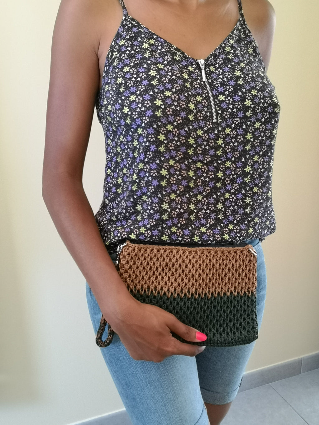 pochette bicolore jaune vert