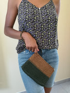 pochette bicolore jaune vert