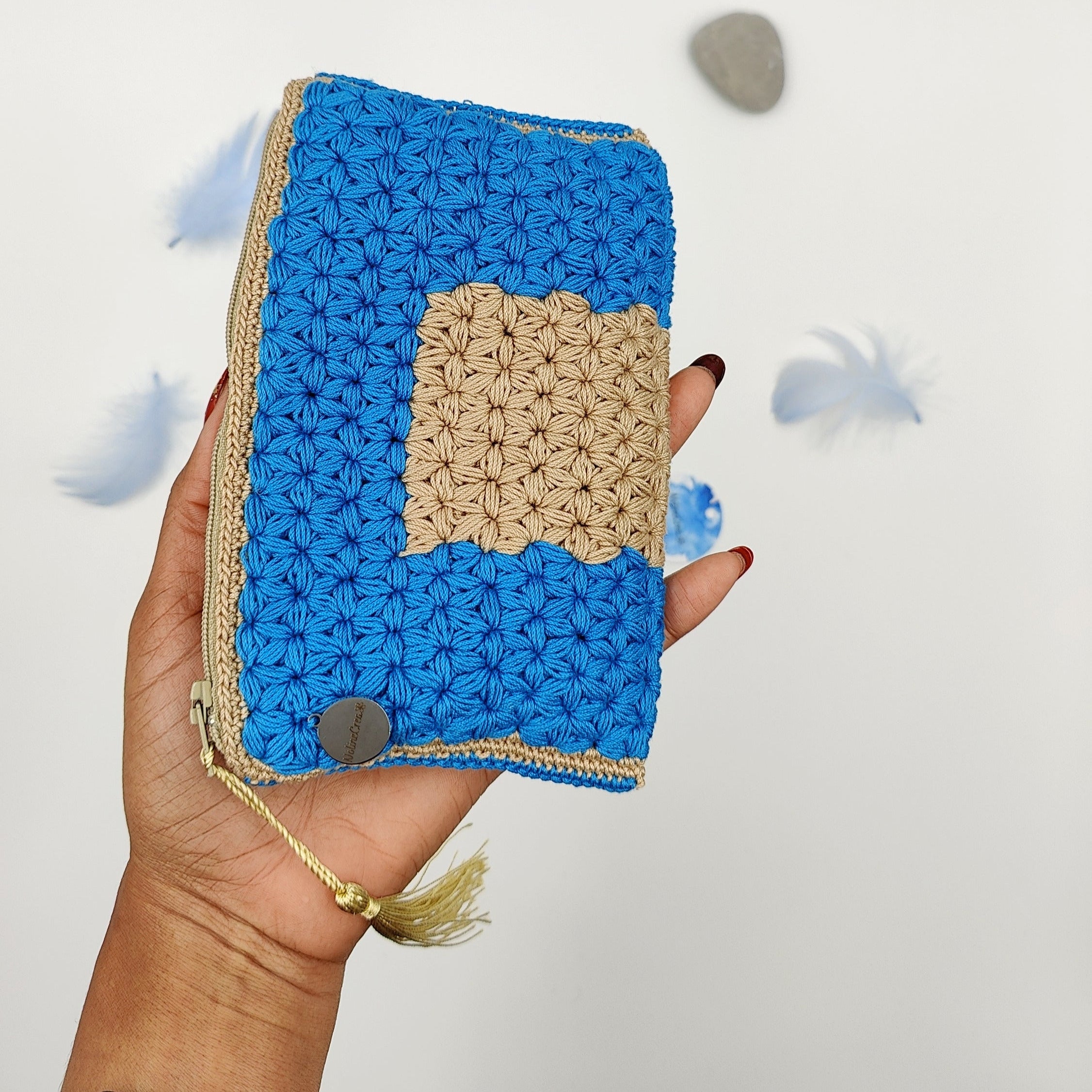 porte monnaie crochet point étoile