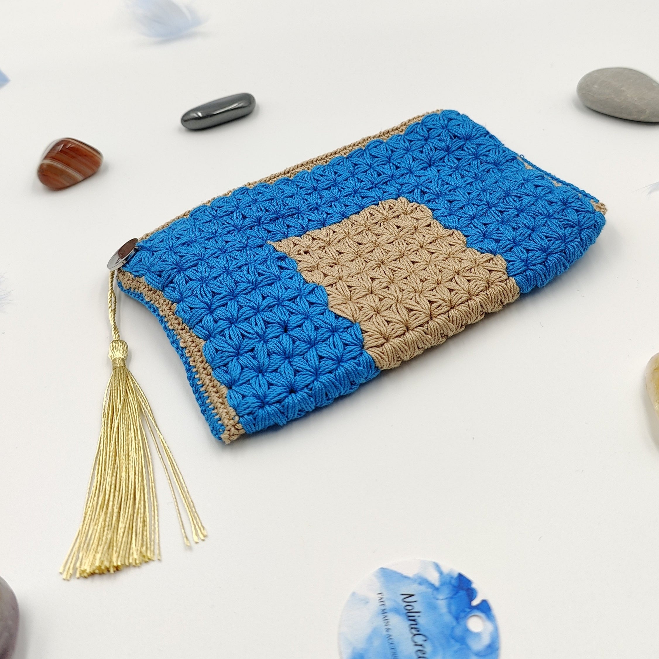 porte monnaie crochet point étoile